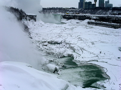 [Frozen Niagara River as seen from NY Visitor Center - looking upstream]